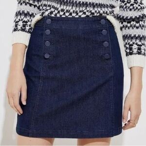 🎈3/$25🎈NWOT Loft Button Front Denim Sailor Skirt